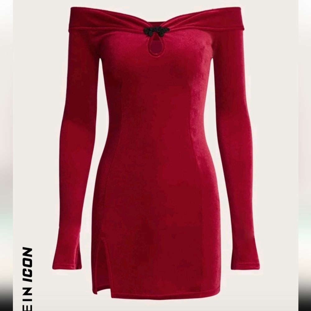 Lush Red Velvet Bodycon Dress